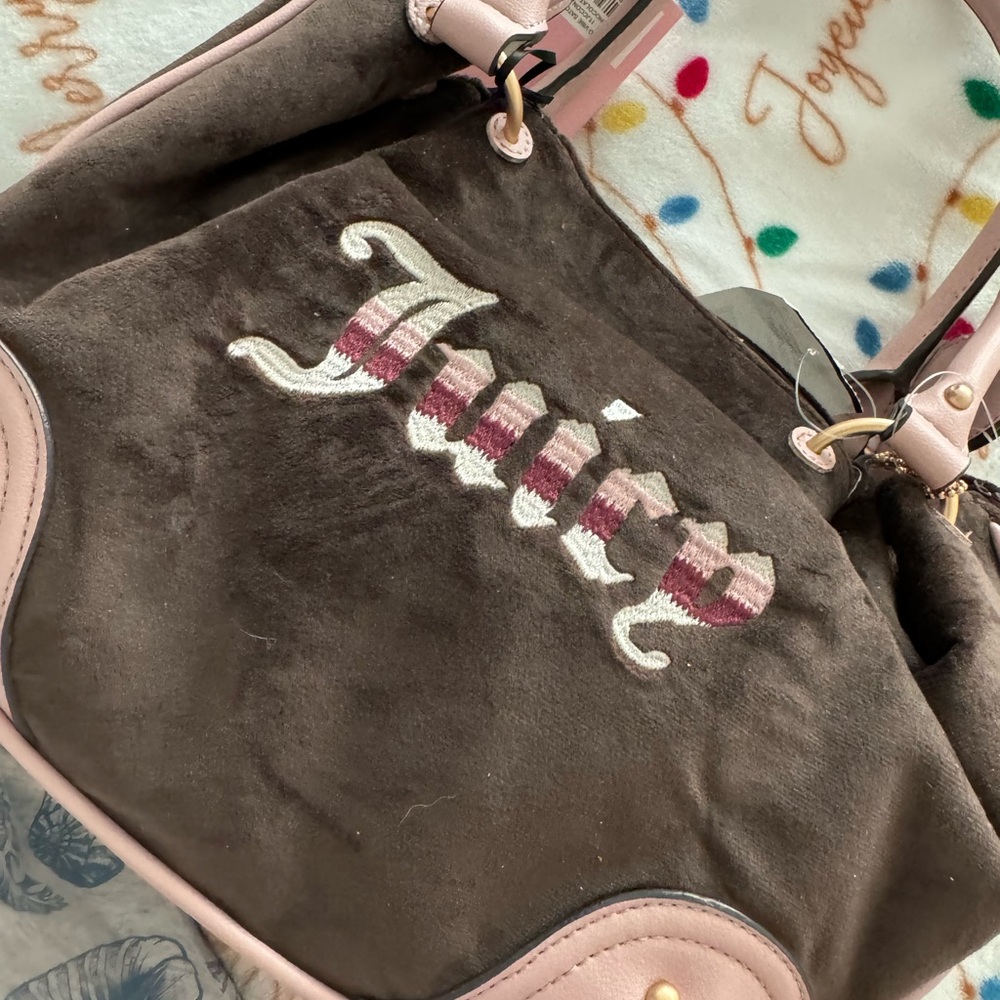 Juicy Couture Brown and Pink Women's Bag